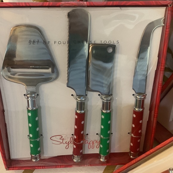lot of style happy Christmas Cambridge salad server cake server cheese knives - Picture 3 of 8